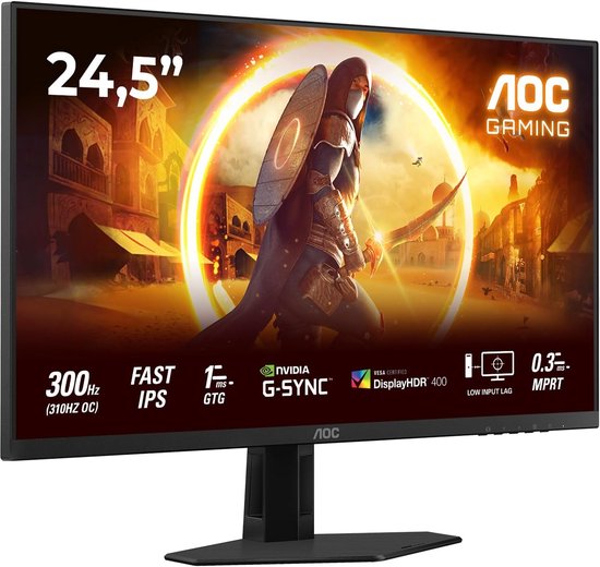 25 Inch Gaming Monitor 300 Hz Full HD Fast IPS G-Sync Compatibel 1ms VRR Scherm van Merkloos