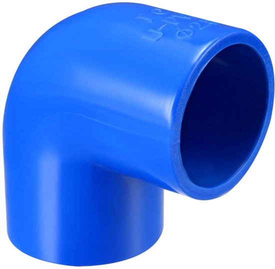 25 mm boog PVC slangconnector 90° adapter blauw 5 stuks