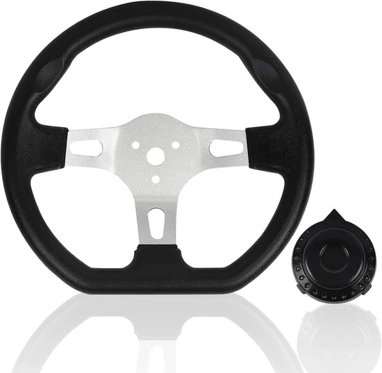 27 cm, 3 spaken, snelsluiting, offroad-wagen, stuur, interieur met gaten voor go-kart, strand, kart, universeel vervangingsvoertuig (27 cm, zwart)