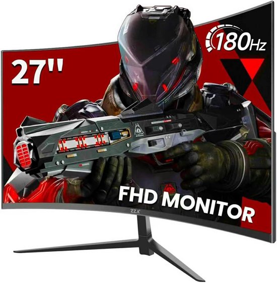 27 inch Curved Gaming Monitor 180Hz FHD 1ms IPS Scherm met Adaptive Sync van Merkloos