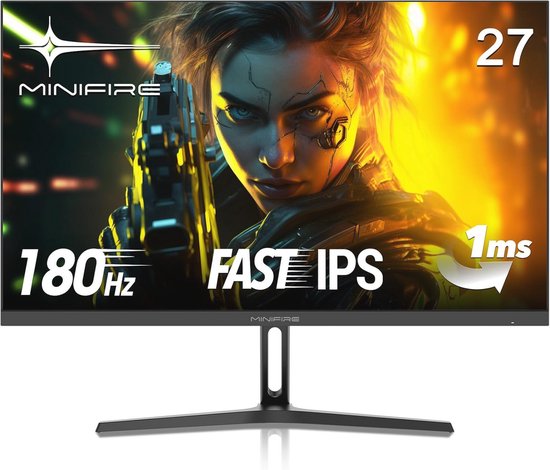 27 Inch Gaming Monitor, 180Hz, 1ms, Adaptive Sync, IPS, 2xHDMI 2.0/1xDP 1.4, FHD, sRGB 110% van Merkloos