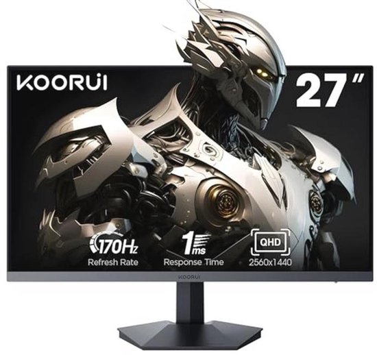 27 Inch Gaming Monitor QHD 2560 x 1440 - IPS Paneel, 170Hz, 1ms, Gsync-Compatibel, 2x HDMI, VESA, DisplayPort van Merkloos