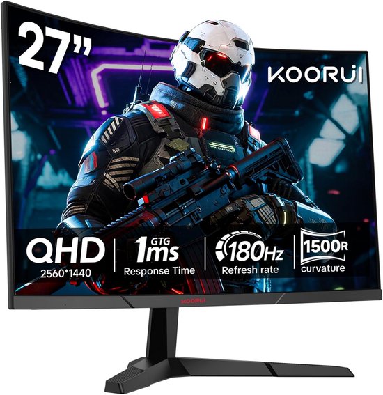 27 inch QHD Gaming Monitor 180Hz - 1ms Reactietijd - IPS/VA - Adaptive-Sync - VESA van Merkloos