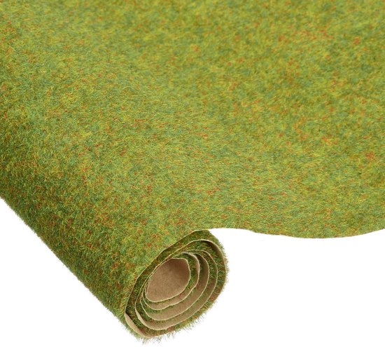 2pcs artificial turf artificial grass lawn dummat for garden decoration table 8cmx25cm green van Merkloos