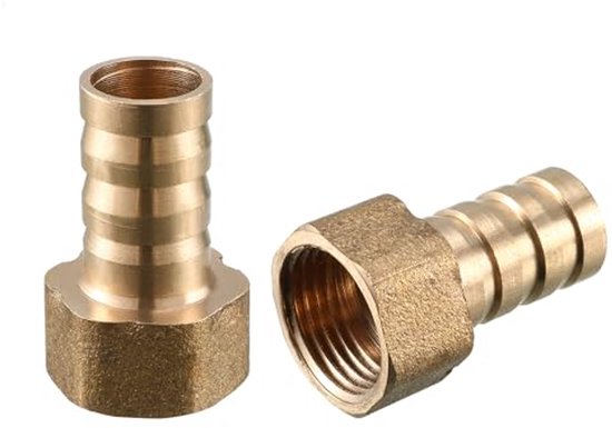 2pcs Brass Barbs Tube Plug Adapter 10mm Barbs x 1/8" G Bushing Tube 3/8" G x 12mm