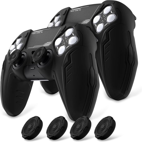 2x Siliconen Controller Grips voor PS5 Controller - Antislip Beschermhoes met Joysticks & Stickers van Merkloos