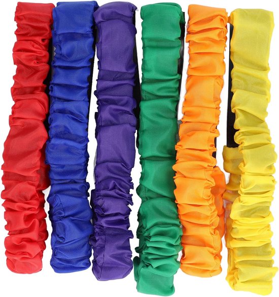 3 Legged Racing Tyres, 6 Pcs 2 People 3 Leg Nylon Elastic Racing Tyres Durable Sturdy Tie Rope Three-legged Racing - ShopVlot