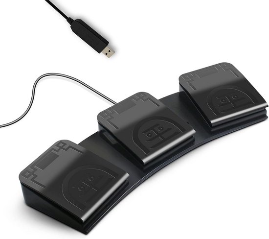 3-Traps USB Voetpedaal voor Gaming en PC - Programmeerbaar met Multimedia Toetsen