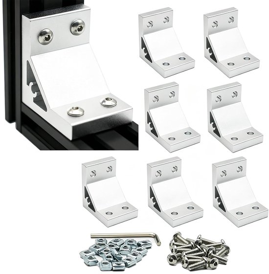 37 x 50 mm, voor aluminium profiel, 4-gat montage, 8 stuks