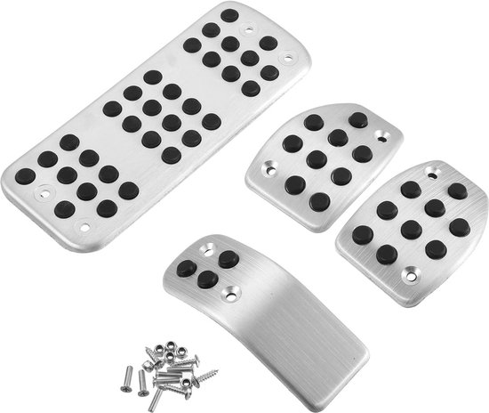 4 Delige Antislip Pedaal Cover Set voor Peugeot 207, 208, 307 - Aluminium & Rubber van Peugeot