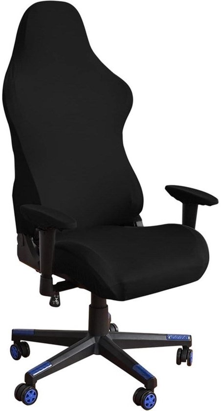 4 gamingstoelhoezen - Bureaustoelhoezen met armleuningen - Rekbare stoelovertrekken voor computergamestoel - Racestijl - Zwarte gaming chair 20
