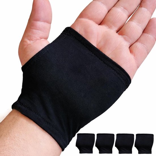 4-pack Handtherapie-armband, ondersteuning voor het handgewricht en de onderarm onder spalkjes, manchets en compressiehandschoenen (Short Large)