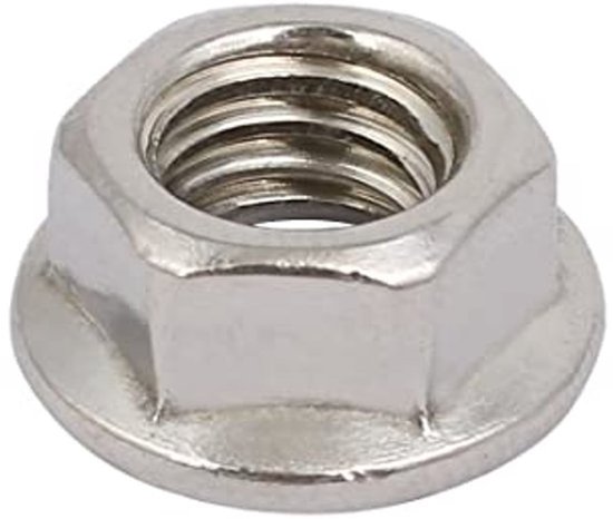 4 stuks 3/8 inch 16 UNC draad hexagon, roestvrij staal 304, moer met geknurlde onderkant