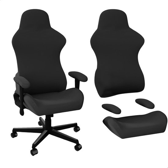 4 Stuks Elastische Gaming Stoelhoezen, Wasbaar en Geschikt voor Kantoorstoelen, Perfect voor Gamers en Thuiswerkers