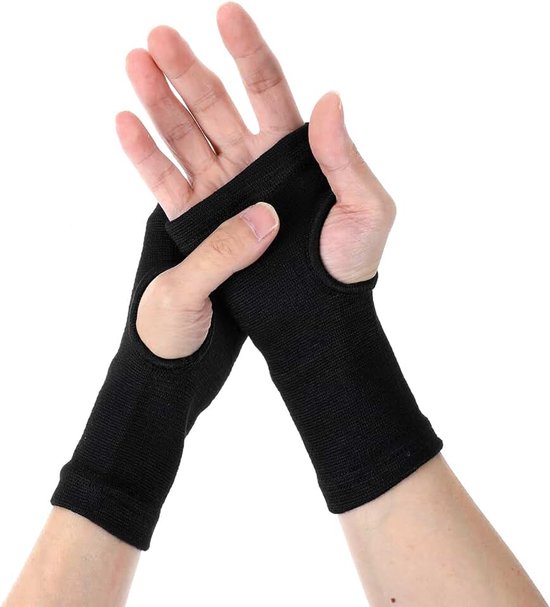 4 stuks polsbandages, 2 paar elastische verbanden, polsbandages voor krachttraining (zwart)