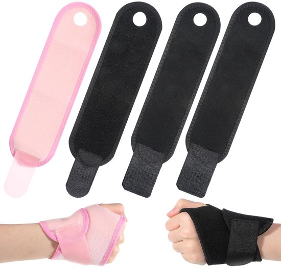 4 stuks polsbeschermers, verstelbare handbandage voor kinderen en jongeren, polsbandage, polsbandage, ondersteuning voor sport en fitness