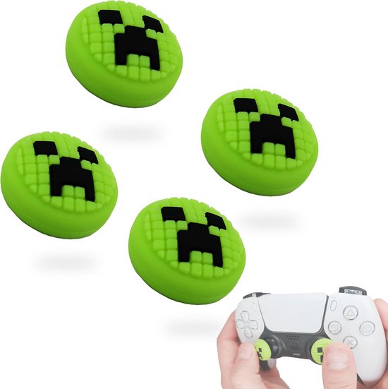 4 Stuks Thumbstick Grips - Siliconen Joystick Covers met Pixel Design voor Verbeterde Controller Grip van Merkloos