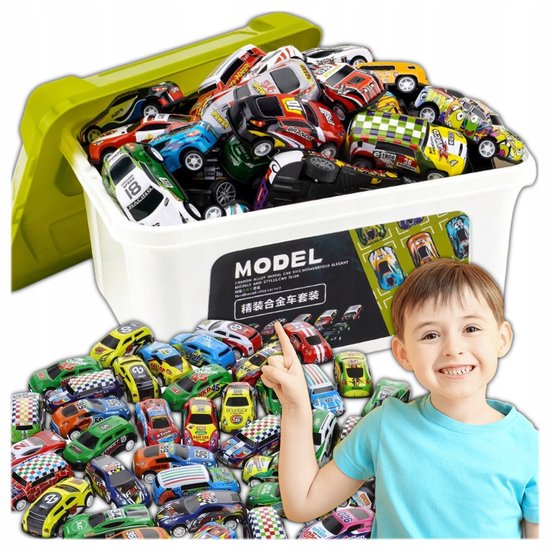 40 Metalen Resoraki Speelgoedauto's met Koffer, Frictie Aandrijving van Merkloos