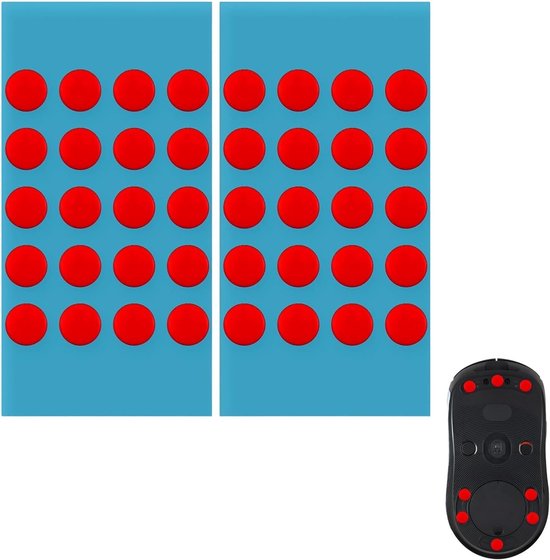 40 Stuks Muizenvoetjes voor Soepel Glijden tijdens Gamers en Kantoorwerk, Rood, 0.8mm Dikte