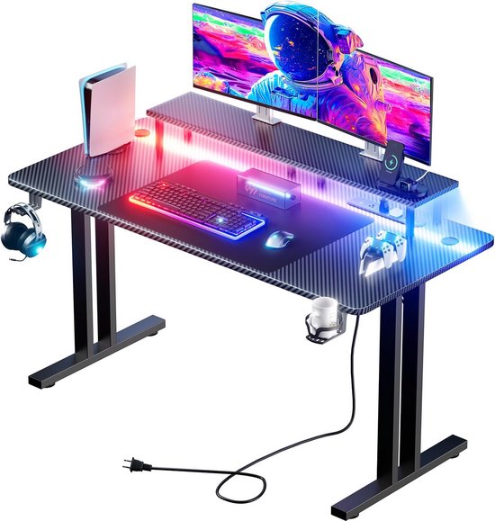 47 inch Gaming Bureau met LED-verlichting en Stopcontact van Ivigo