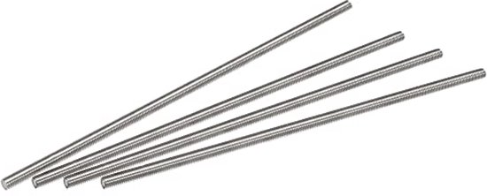 4pcs full threaded rod M8 x 250mm 304 stainless steel right hand thread van Merkloos