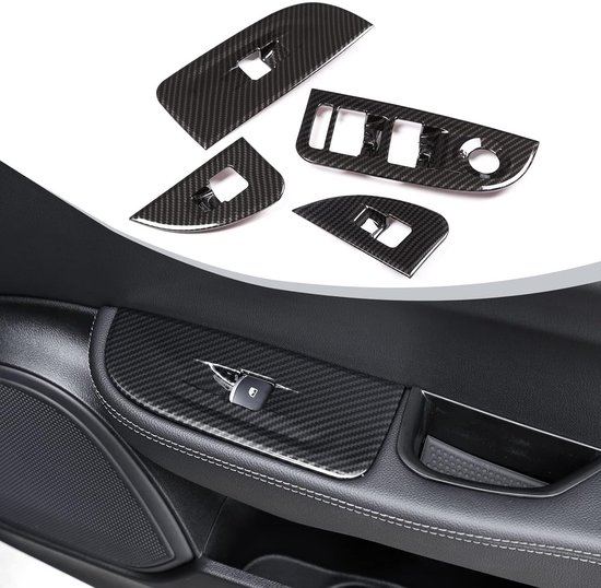 4x Interieur Sierlijsten Raamschakelaar Knop Covers voor Giulia Model 2016-2018 van Merkloos