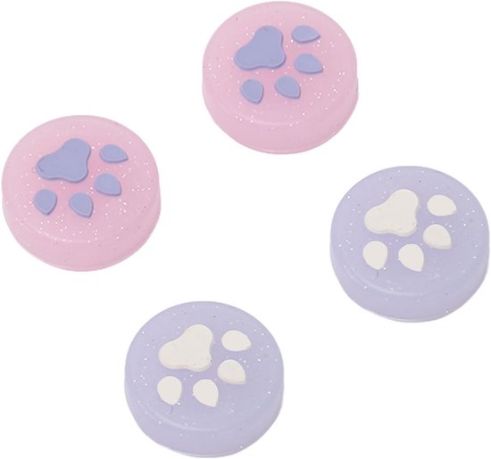 4x Siliconen Joystick Grips Kattenpootjes voor Switch, Lite en OLED - Antislip Thumbstick Covers van Geektrendz