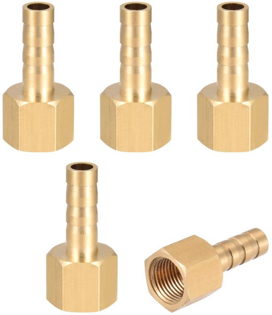 5 pieces br barrels tube plug adapter 6mm barrels x 1/4"G bus tube 1/8" G x 6mm van Fitoirenz.