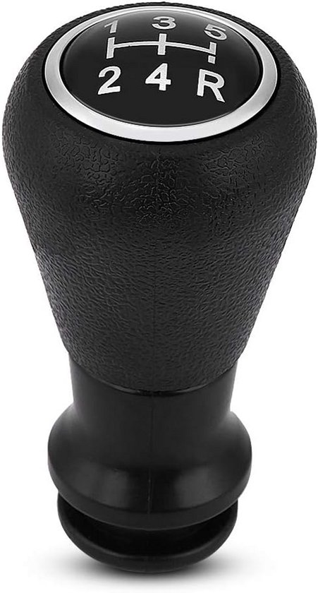5-Speed Versnellingspookknop Leer Zilver Universele Handgeschakelde Auto Onderdeel van Merkloos