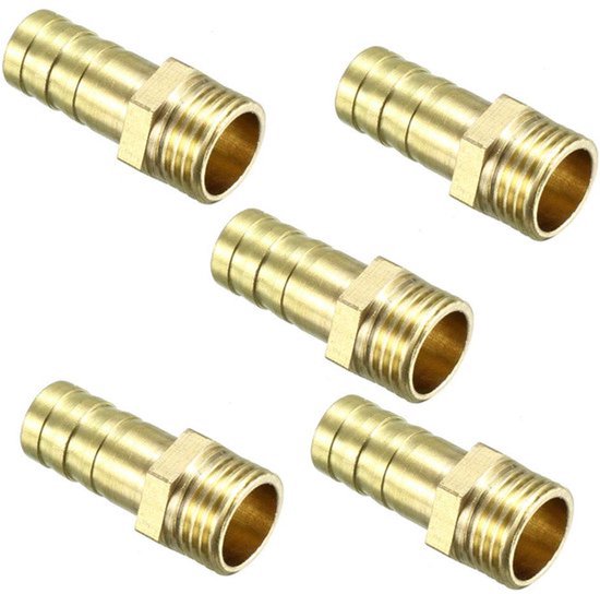 5 stuks. Br slangverbinding pijpverbinding 6mm uitloop x 1/8 PT plugbuis 10mm x 1/4 PT, 5 Pack
