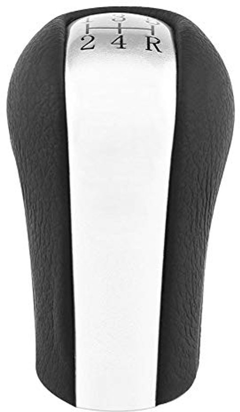 5 Versnellingspook Knop voor Auto - Stijlvolle Zwart en Zilver Vervangingsschakelknop van Merkloos