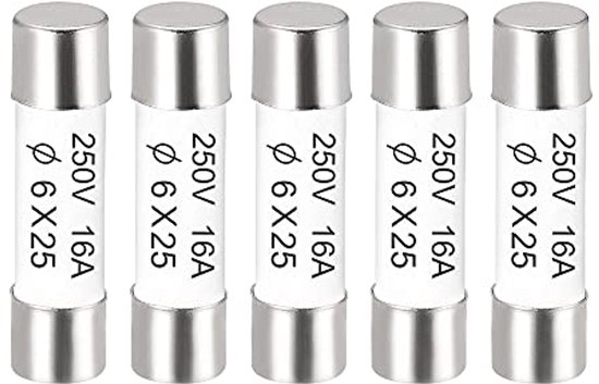 5pcs Ceramic Cartridge Fuses 16A 250V 6x25mm Quick Replacement for Amplifier Energy Saving Lamp Ballast van Merkloos