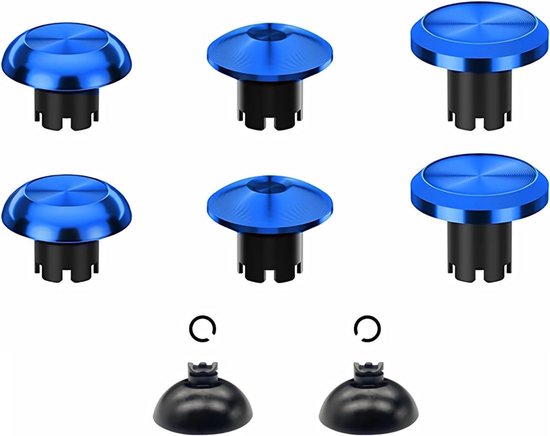 6-in-1 Metalen Thumbsticks Set voor PS5 en PS4 Controllers - Verwisselbare Analoge Joysticks van Moglicable