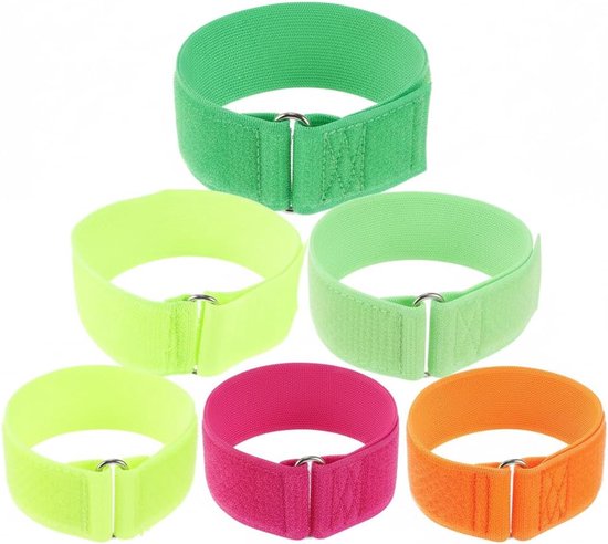 6 Pcs Legged Racing Tyres voor Volwassenen - Kinderen - Pocket Racing Bag - 3 Benen Racing Tyres - Elastische Bands - Kleurrijke Relay Spel - Velddag - Achtertuin van Merkloos
