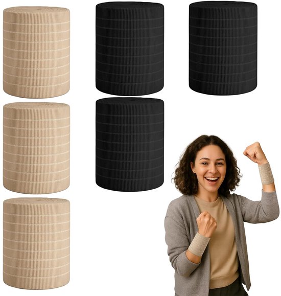 6 stuks polssteunen, elastische polsbandages, polsbandages voor verstuikingen, polsspalk voor sport, zweetbanden, fitness en carpaal tunnel