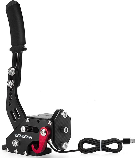 64 bit USB PC handrem - handrem voor SIM LO GITECH G25 G27 G29 T500 T300 THRUST Master FANATECOSW DIRT RALLY, 2 m nylon kabel/versterkte veer/zwart zonder klem van Merkloos