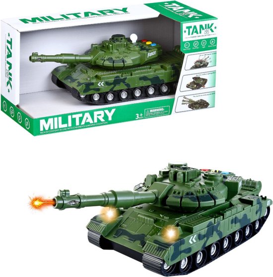 698 TOYS - Military speelgoed Tank - Licht en geluid - Frictie motor 31CM van 698 TOYS