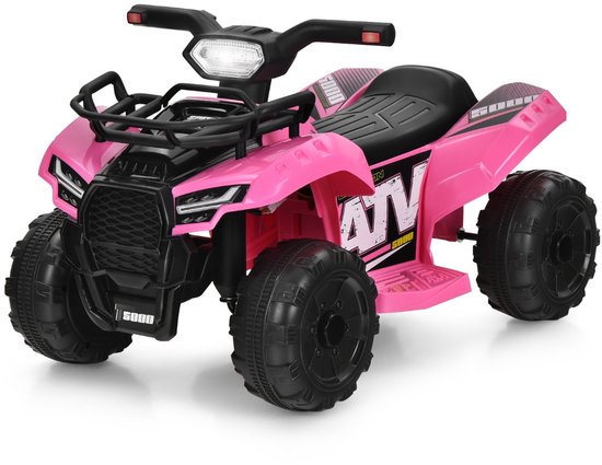 6V Elektrische Kinderquad - Mini Quad met Muziek, Claxon en LED-Koplamp, Geschikt voor Peuters vanaf 18 Maanden, Roze van Merkloos
