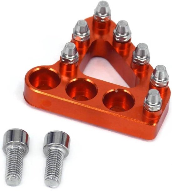 Achterrem Pedaalkop - Remhendel Tip - Motor Rijden - CNC Aluminium - One Size - Oranje