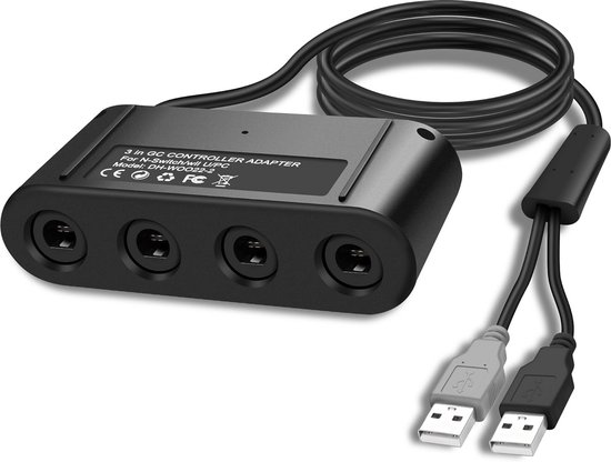 Adapter voor Gamecube Controllers voor Switch, Wii U en PC - 4 Poorten met Turbo en Trilfunctie van Merkloos