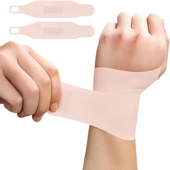 Ademende en verstelbare elastische polsbandage, ultradun en nauwsluitend, geschikt voor sport, fysieke beweging en gebruik op kantoor.