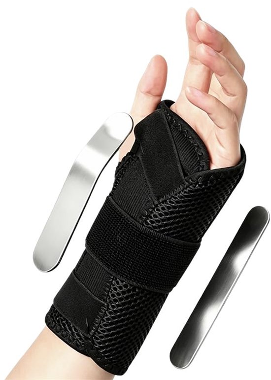 - Ademende Polsbrace met Dubbele Banden & Klittenband - Verstelbare Polssteun voor Dames & Heren - Hand- & Polsbraces voor Sport, Carpale Tunnel en Artritis