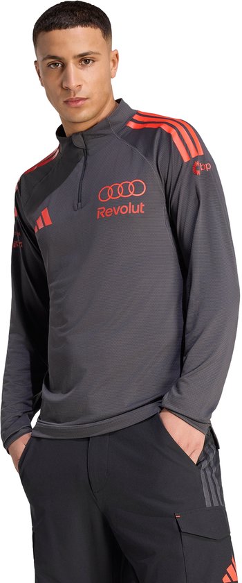 adidas Performance AUDI REVOLUT F1 TEAM MONTEURSSWEATER MET KORTE RITS - Heren - Zwart van Merkloos