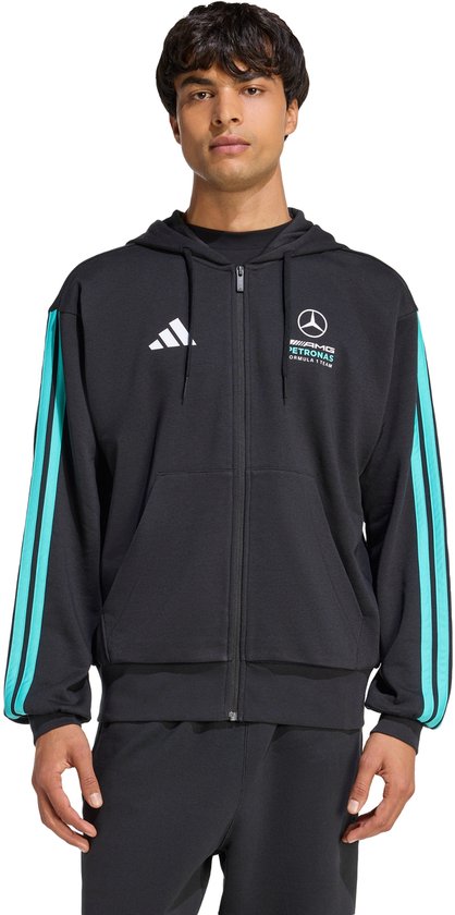 Adidas Performance Mercedes - Amg Petronas Formula 1 Team Dna Hoodie Met Lange Ritssluiting - Heren - Zwart van Merkloos
