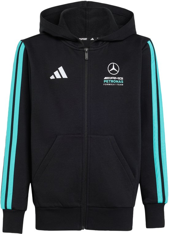 adidas Performance MERCEDES - AMG PETRONAS FORMULA 1 TEAM DNA HOODIE MET LANGE RITSSLUITING - Kinderen - Zwart van Adidas