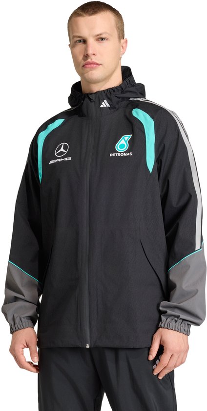 Adidas Performance Mercedes - Amg Petronas Formula 1 Team Mechanics Regenjack - Heren - Zwart van Merkloos