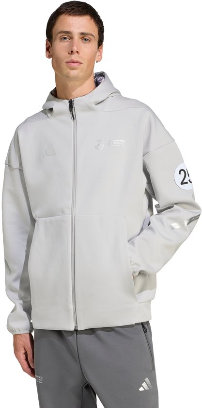 adidas Performance Mercedes - AMG Petronas Formula One Team Silver Arrows Hoodie met Lange Ritssluiting - Heren - Grijs van Adidas