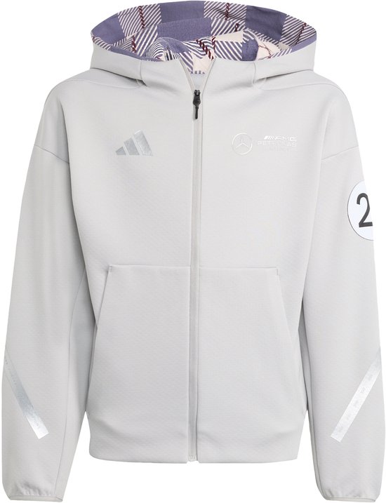adidas Performance Mercedes - AMG Petronas Formula One Team Silver Arrows Hoodie met Lange Ritssluiting Kids - Kinderen - Grijs van Adidas