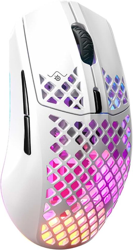 Aerox 3 Wireless - Geperforeerde RGB-gamingmuis - Ultra-lichtgewicht waterbestendig ontwerp - 18K DPI TrueMove Air optische sensor - Snow