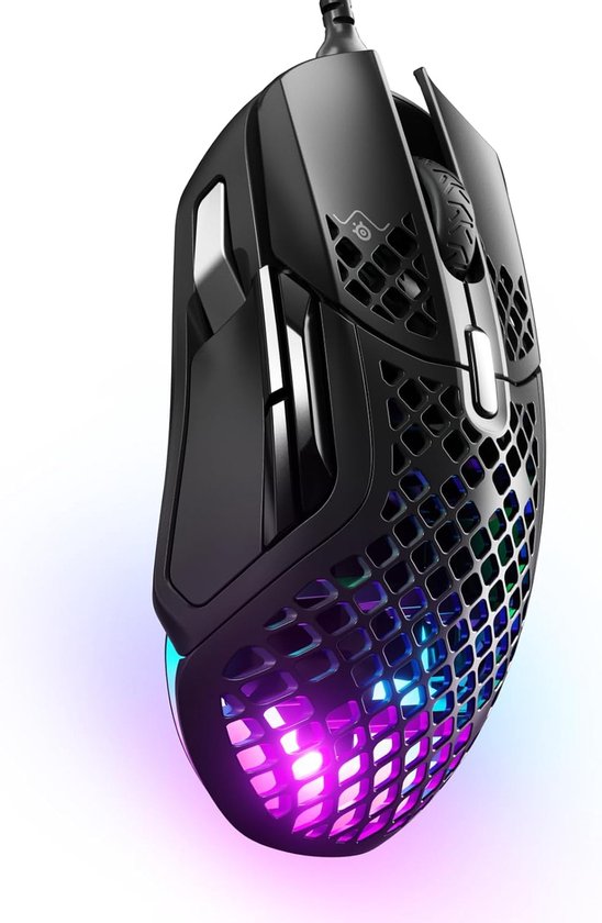 Aerox 5 - Geperforeerde RGB-gamingmuis - Ultra-lichtgewicht waterbestendig ontwerp - TrueMove Air optische sensor met 18K DPI